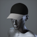 Cap Female Black/White